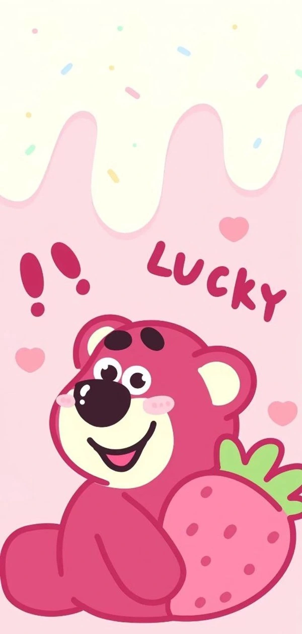 Ảnh gấu dâu Lotso với đôi mắt long lanh và biểu cảm dễ thương