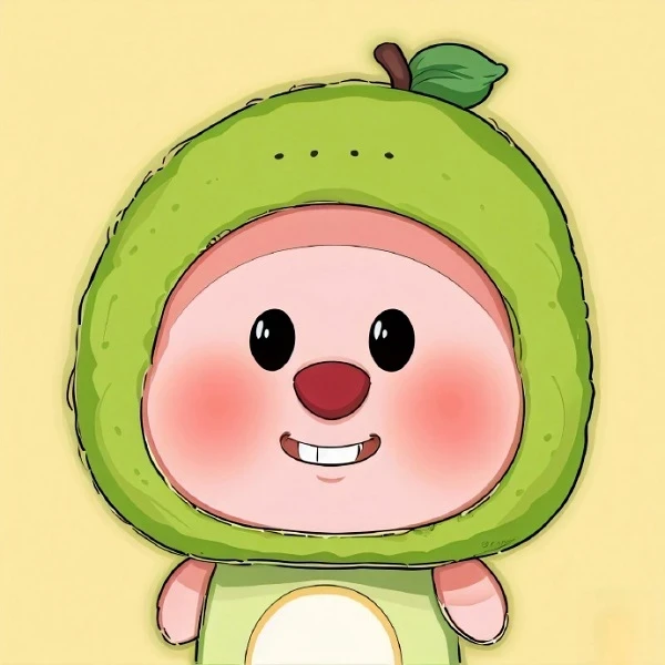Một nhân vật hoạt hình với áo hoodie màu xanh lá cây anime avatar quả bơ cute
