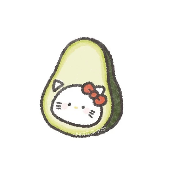 Một bản vẽ của một chú mèo con trong một avoca anime avatar quả bơ cute