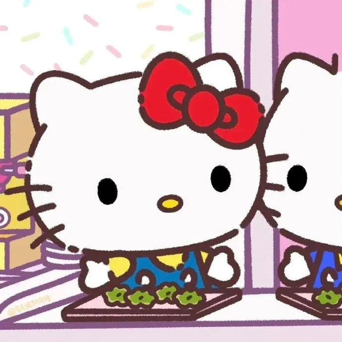 Minh họa về một vài hello kitty đứng cạnh nhau