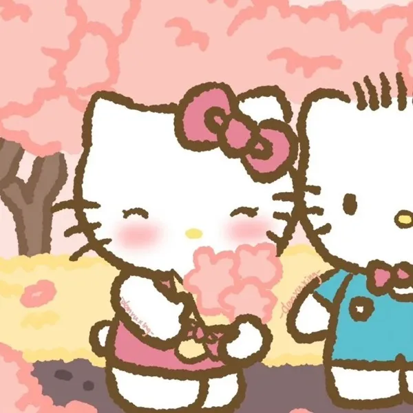 Minh họa về một vài hello kitty đứng cạnh nhau