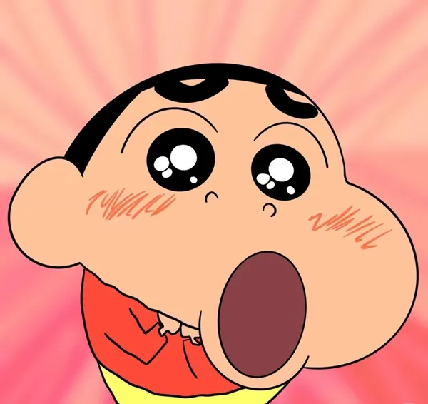 Có một phim hoạt hình của cậu bé với cái nhìn ngạc nhiên trên khuôn mặt