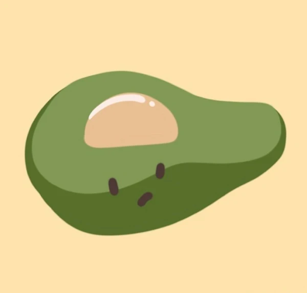 một loại avoca màu xanh lá cây có một lỗ ở giữa avatar bơ cute