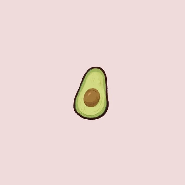 một quả bơ trên nền màu hồng avatar quả bơ cute
