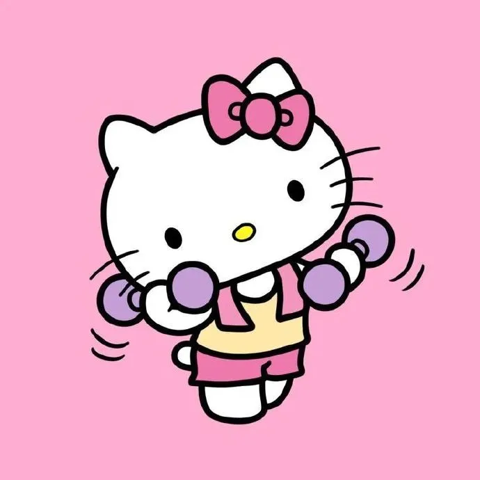 Cận cảnh một hình nền hello kitty với màu hồng