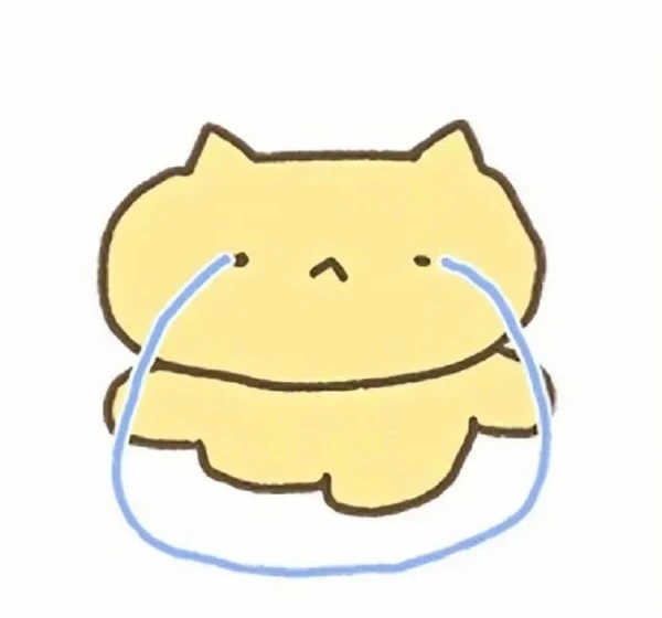 Một bản vẽ của một con mèo có mũi màu xanh crying meme