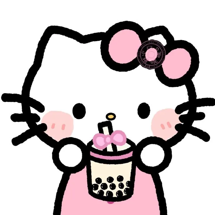 Hình ảnh hello kitty cầm một tách trà bong bóng