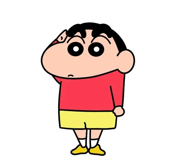 Một hình ảnh của cậu bé hoạt mặc áo đỏ và quần short màu vàng