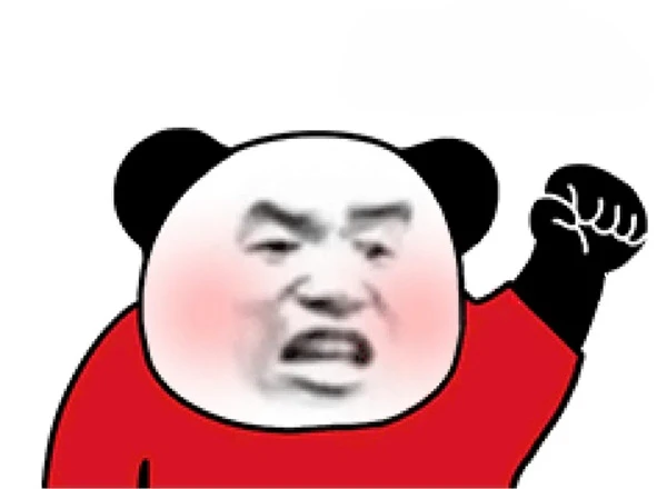 Một gấu trúc hoạt hình với áo đỏ và găng tay đen gấu trúc meme