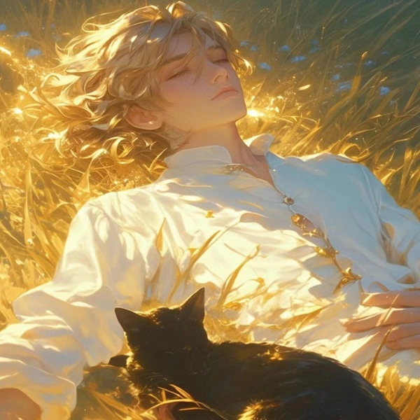 avatar chill anime nằm trên cánh đồng 2 