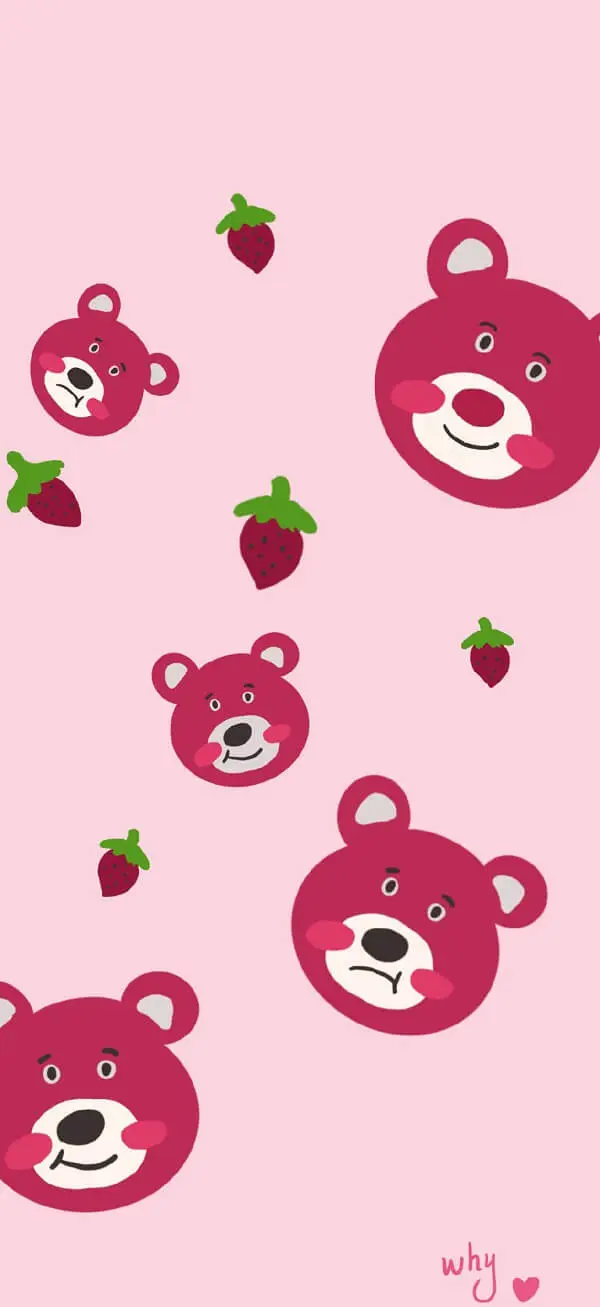 Hình nền điện thoại gấu dâu cute nhẹ nhàng, tinh tế