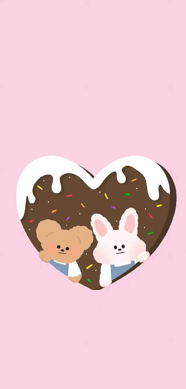 Hình nền điện thoại màu hồng cute hình trái tim bay