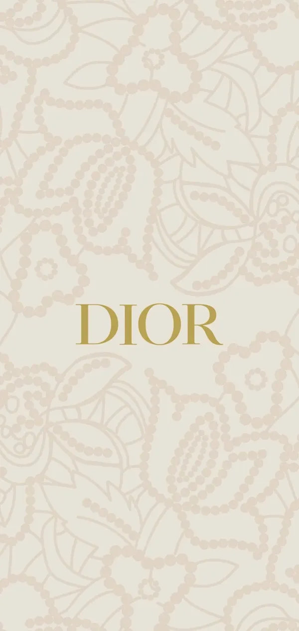 Một mẫu hoa màu trắng và vàng hình nền dior cho iphone với từ làm