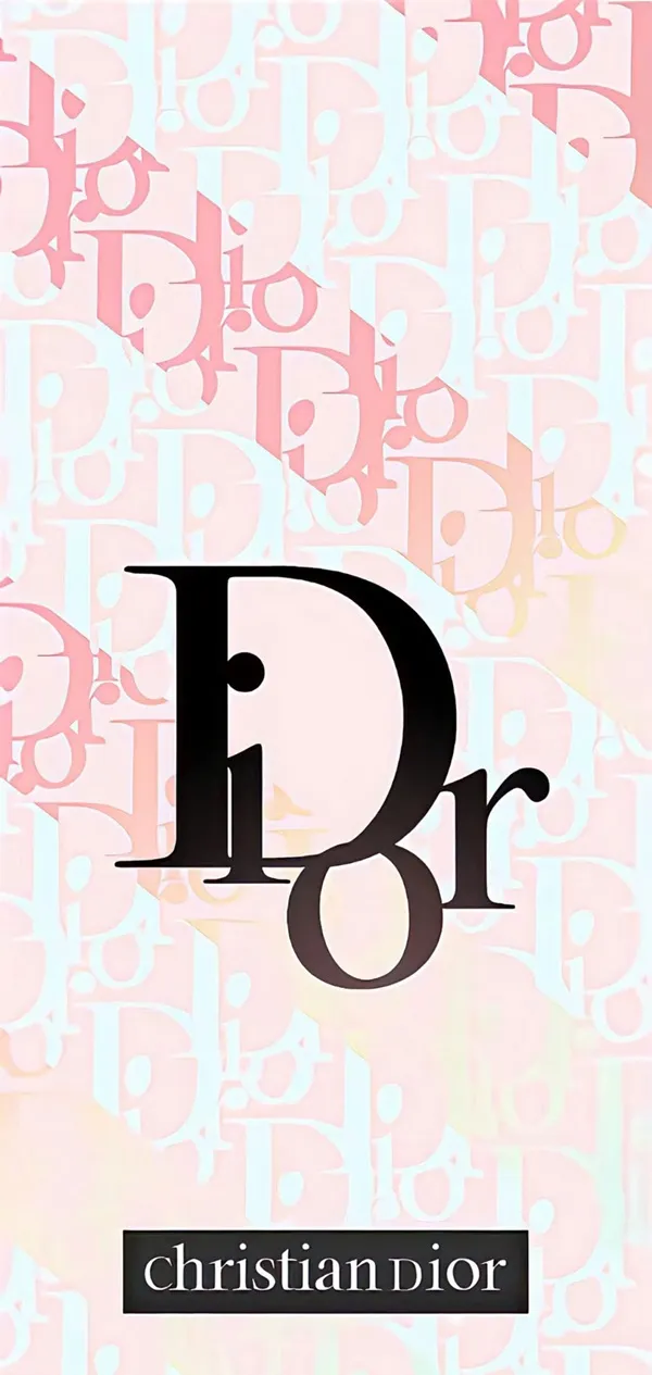 Một mẫu màu hồng và trắng với chữ hình nền dior cho iphone D