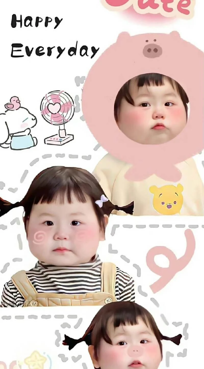 Một loạt các hình minh họa của búp bê trẻ em hình nền em bé dễ thương