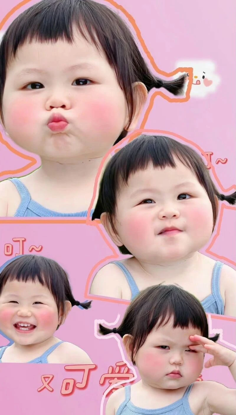 Một con búp bê trẻ em với những biểu cảm khác nhau hình nền em bé dễ thương