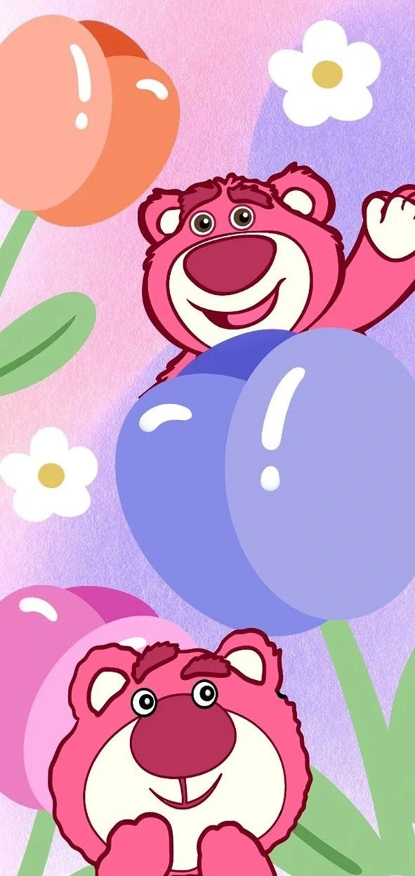 Hình nền gấu dâu cute đáng yêu, mang lại cảm giác dễ chịu