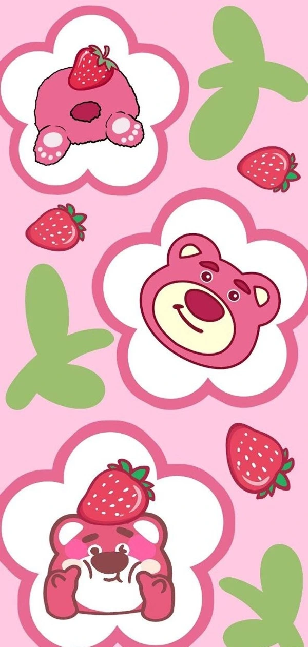 Hình nền gấu dâu cute phong cách dễ thương cho điện thoại