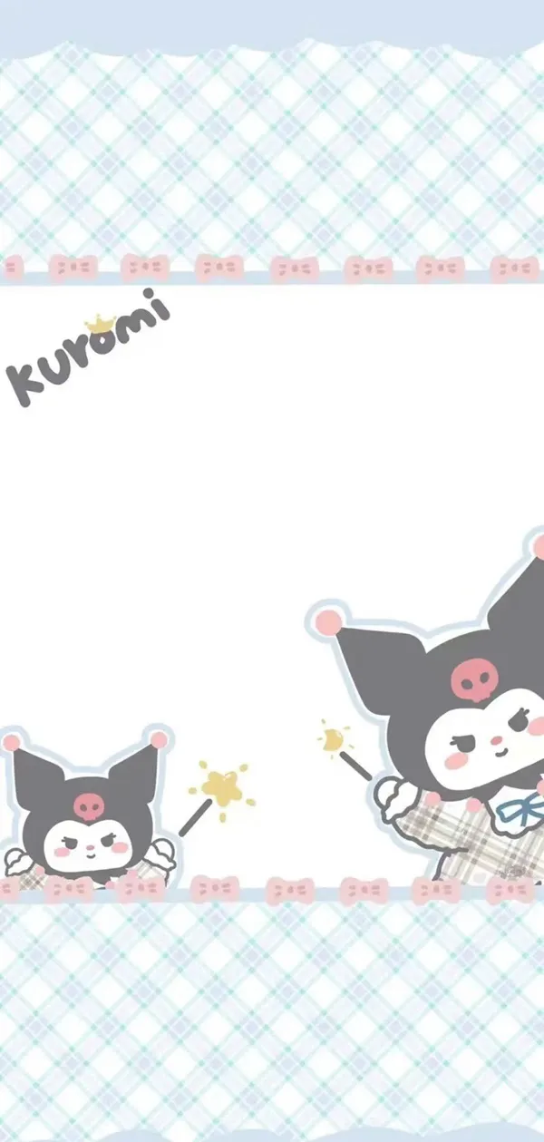 Hình nền Kuromi Một con mèo dễ thương với một ngôi sao trên đầu và nền trắng