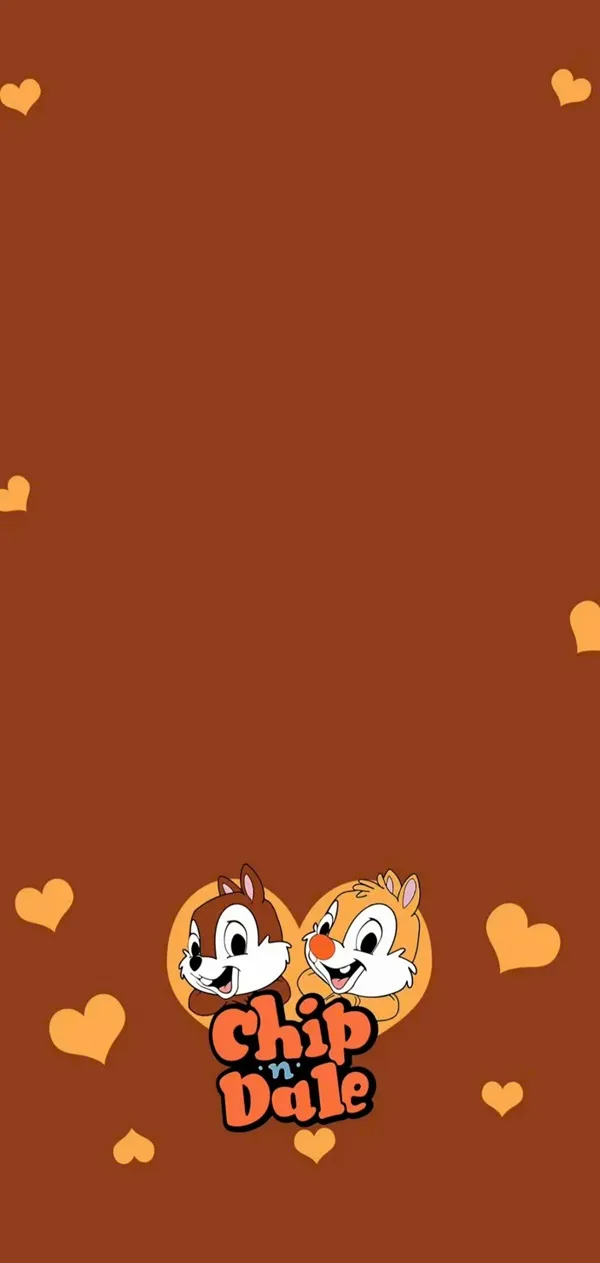 Hai con sóc hình nền màu nâu cute yêu trái tim trên nền màu nâu