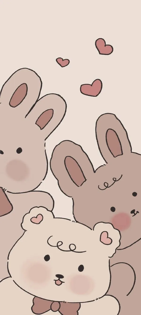 Hình nền Bunny dễ Hình nền màu nâu thương - Ảnh chụp màn hình