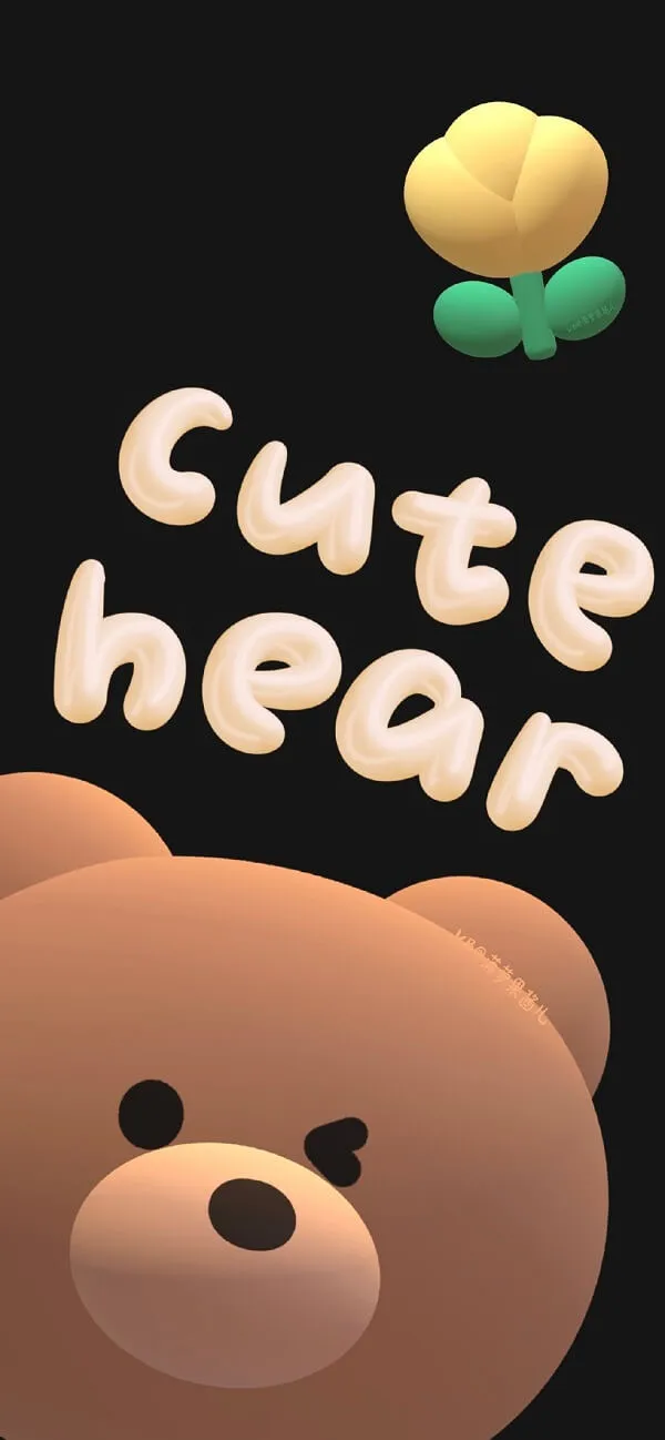 Gấu dễ thương hình nền màu nâu nhạt cute - Ảnh chụp màn hình ảnh chụp màn hình