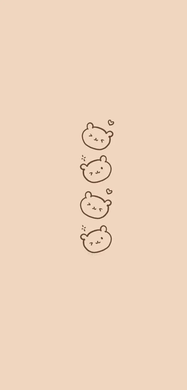 Một bản vẽ của hình nền màu nâu nhạt cute một con mèo với một khuôn mặt được vẽ trên đó