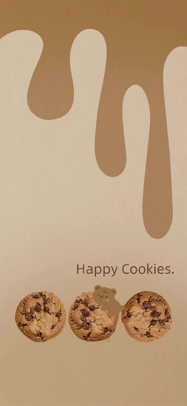 Hình nền màu nâu nhạt cute một chiếc bánh quy với sô cô la và cookie cookie có cookie trên đó