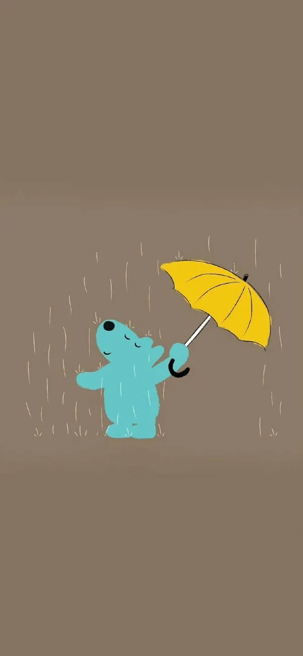 Một con voi và một con chó đang đứng hình nền màu nâu nhạt cute trong mưa