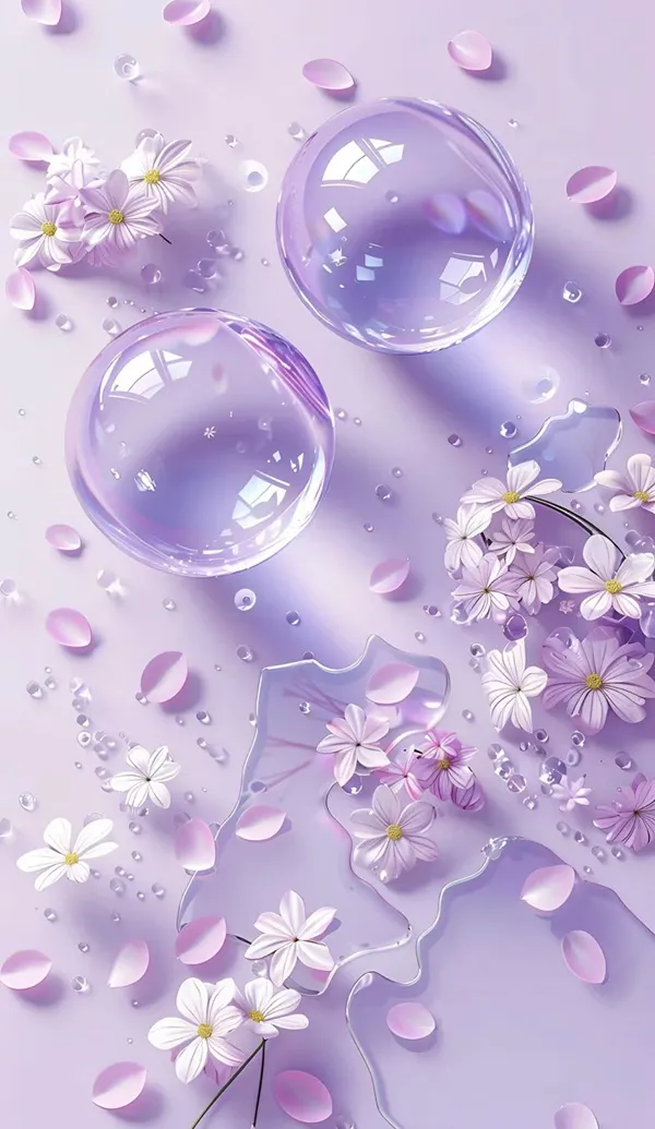Một nền màu tím với hoa và bong hình nền màu tím bóng