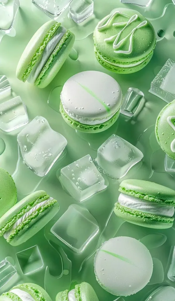 Macaron hình nền màu xanh lá cây macaron