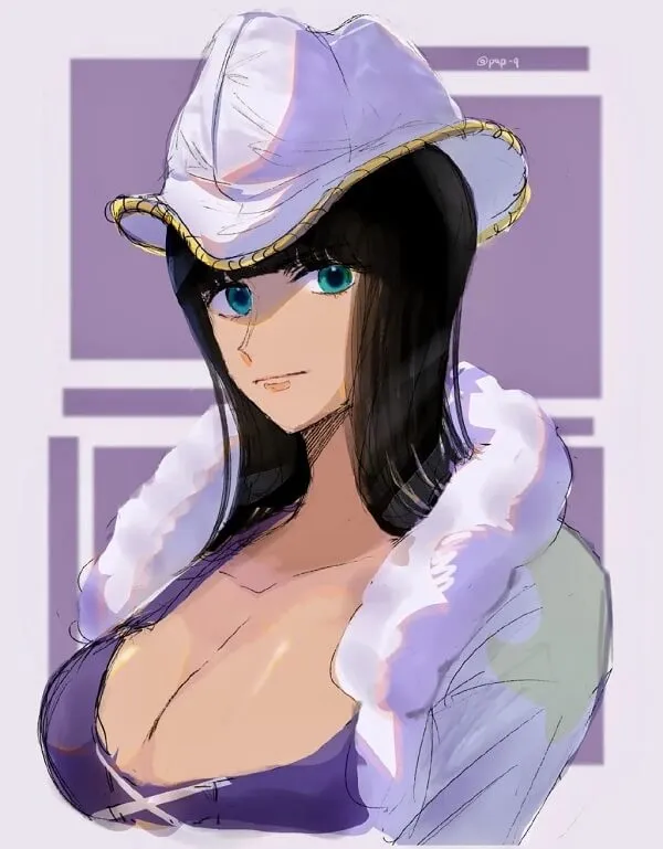 Một bản vẽ của một người phụ nữ đội mũ hình nền Nico Robin