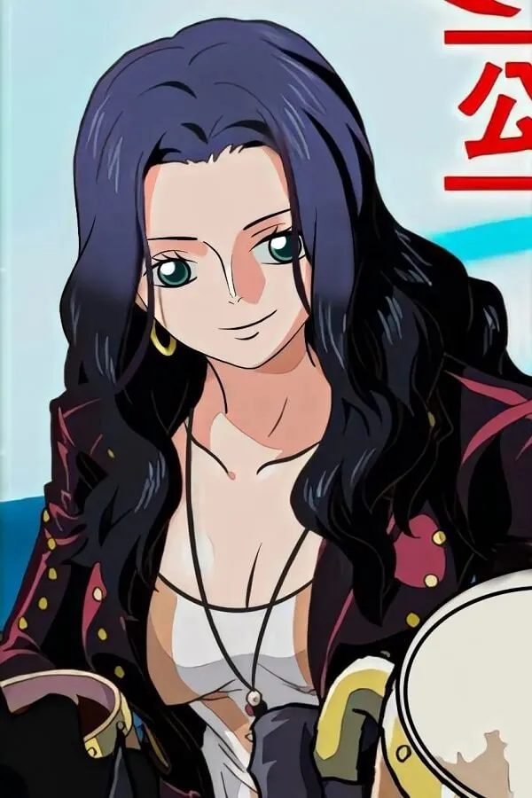 Một hình nền Nico Robin người phụ nữ có mái tóc đen dài và áo sơ mi trắng