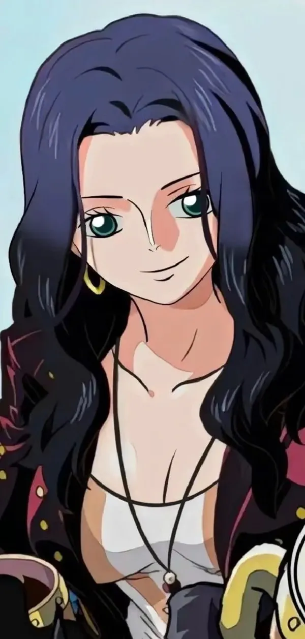 Một người hình nền Nico Robin phụ nữ có mái tóc đen dài và áo sơ mi trắng