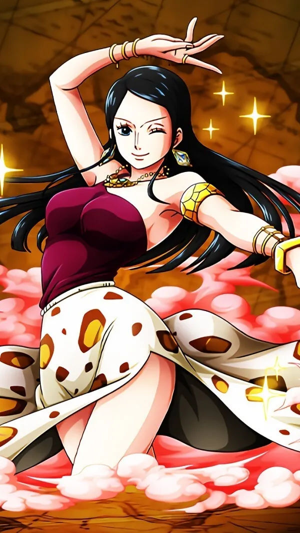 Một người phụ nữ mặc váy đỏ hình nền Nico Robin đang nhảy múa