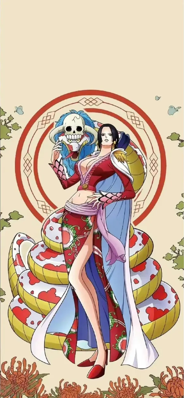 Một người phụ nữ mặc trang hình nền Nico Robin phục kimono và một người đàn ông mặc trang phục kimono