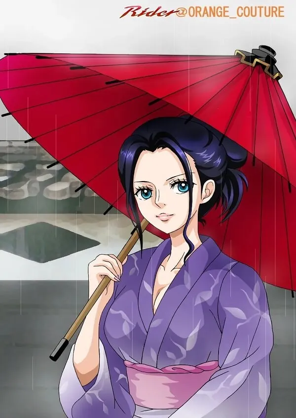 Một người phụ hình nền Nico Robin nữ trong Kimono