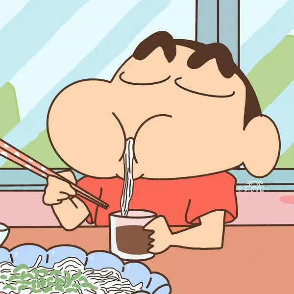 Đây là một phim hoạt hình của người đàn ông ăn mì với đũa