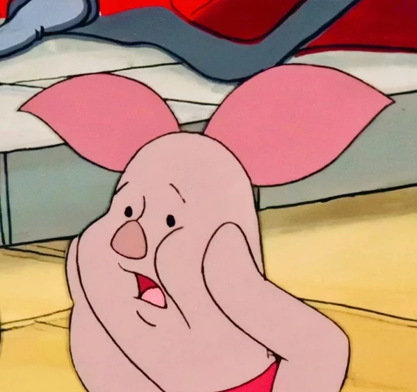 Một nhân vật hoạt hình trong bộ bikini màu hồng với chú thỏ màu hồng meme bất ngờ