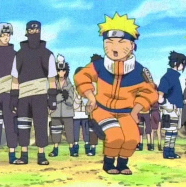 Naruto và Naruto trong anime meme chống nạnh