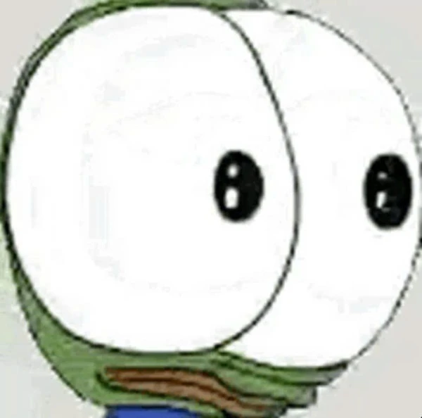 Một nhân vật hoạt hình với một nụ cười lớn meme frog