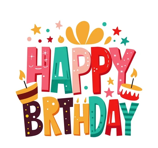 thiệp chúc mừng sinh nhật với chữ đầy màu sắc và khuyết điểm meme happy birthday