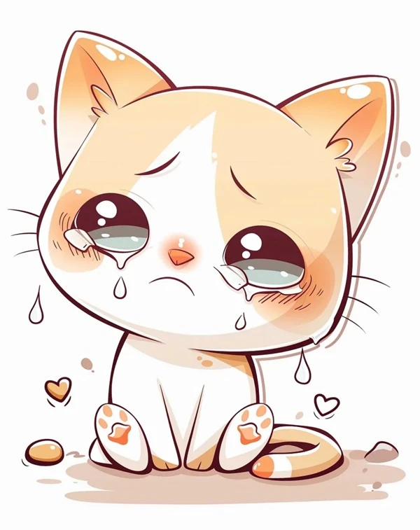 Hình nền hoạt hình mèo dễ thương meme mèo khóc