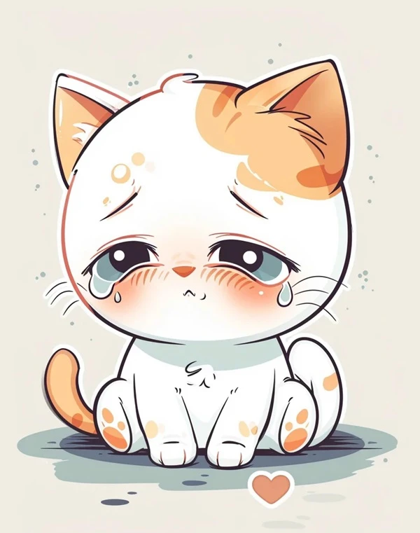 Một con mèo dễ thương với biểu cảm buồn meme mèo khóc