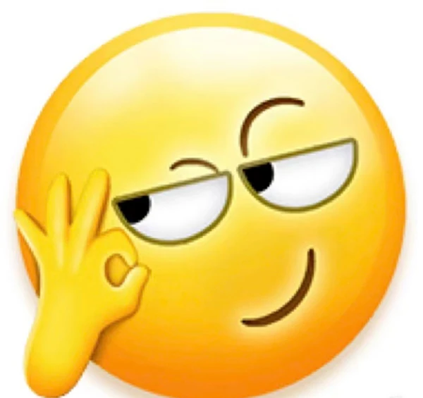 khuôn mặt cười với một ngón tay trên khuôn mặt của nó meme ok