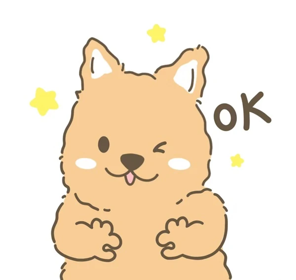 một con chó hoạt hình với bàn chân của nó bị vượt qua meme ok