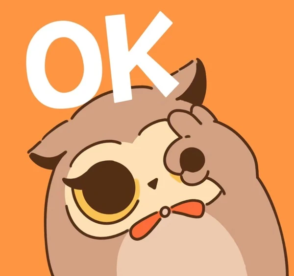 một con cú với từ ok trên khuôn mặt của nó meme ok