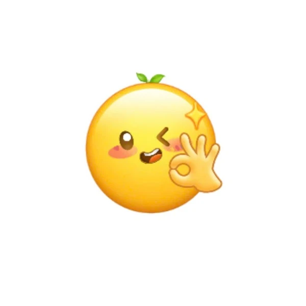 Một quả táo màu vàng với khuôn mặt và một bàn tay meme ok