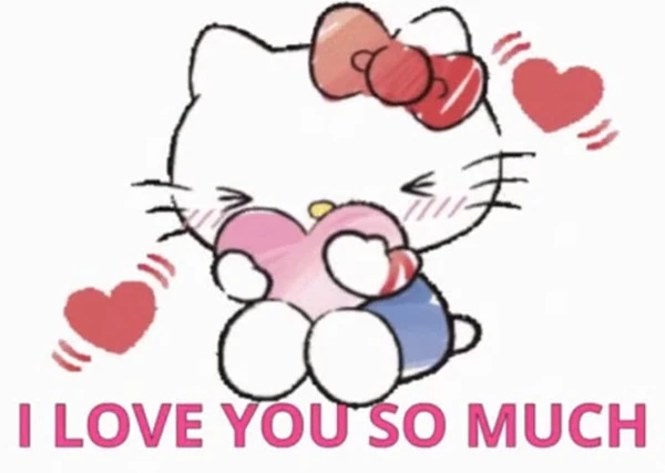 hello kitty yêu bạn rất dễ thương meme tình yêu