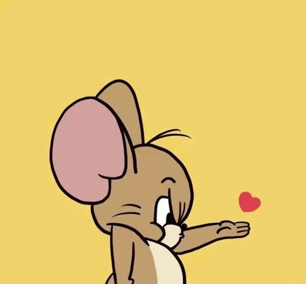 meme tom and jerry - Một con chuột hoạt hình có trái tim trong tay